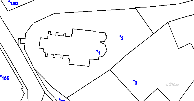 Parcela st. 1 v KÚ Prusinovice, Katastrální mapa