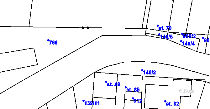 Parcela st. 97/1 v KÚ Boškůvky, Katastrální mapa