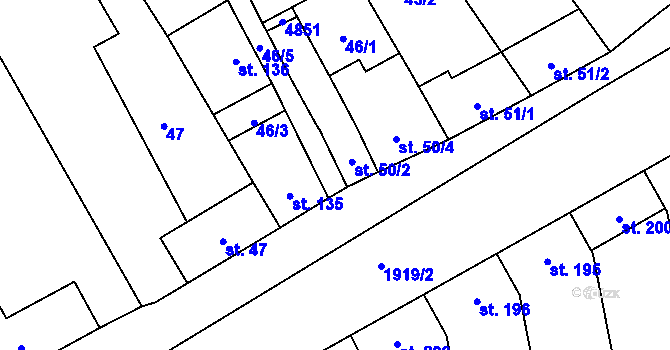 Parcela st. 46/6 v KÚ Moravské Prusy, Katastrální mapa
