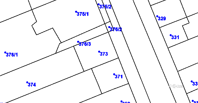 Parcela st. 373 v KÚ Prušánky, Katastrální mapa