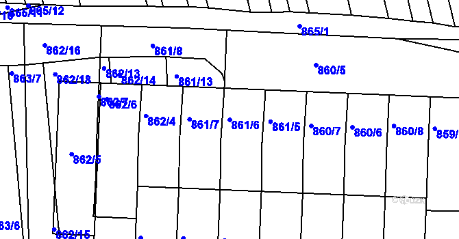 Parcela st. 861/6 v KÚ Prušánky, Katastrální mapa