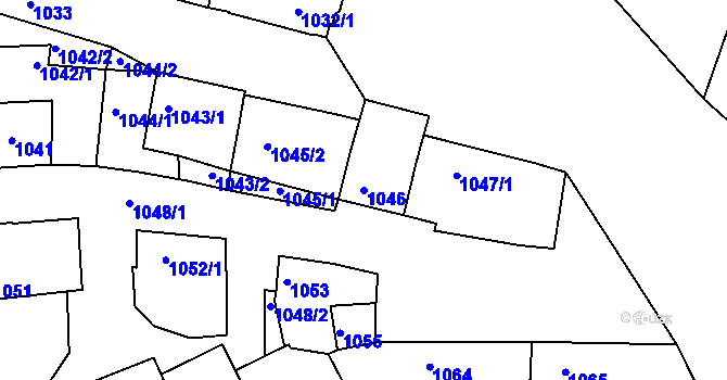 Parcela st. 1046 v KÚ Prušánky, Katastrální mapa