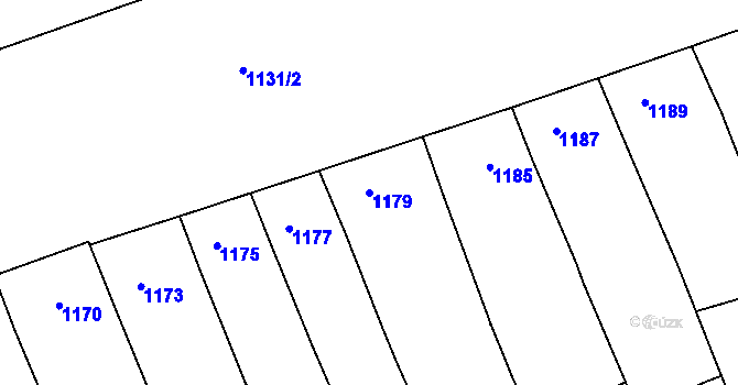 Parcela st. 1179 v KÚ Prušánky, Katastrální mapa
