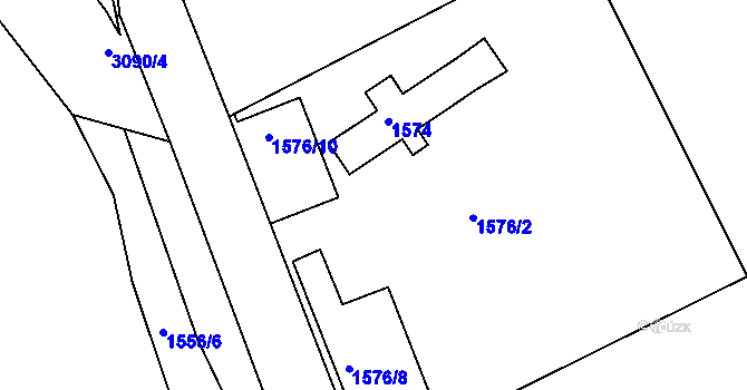 Parcela st. 1576/9 v KÚ Prušánky, Katastrální mapa