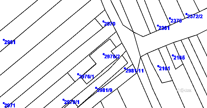 Parcela st. 2976/2 v KÚ Prušánky, Katastrální mapa