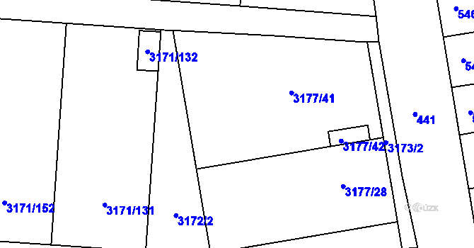 Parcela st. 3177/1 v KÚ Prušánky, Katastrální mapa
