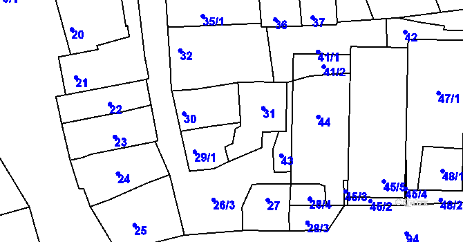 Parcela st. 29/2 v KÚ Prušánky, Katastrální mapa