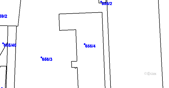 Parcela st. 656/4 v KÚ Prušánky, Katastrální mapa