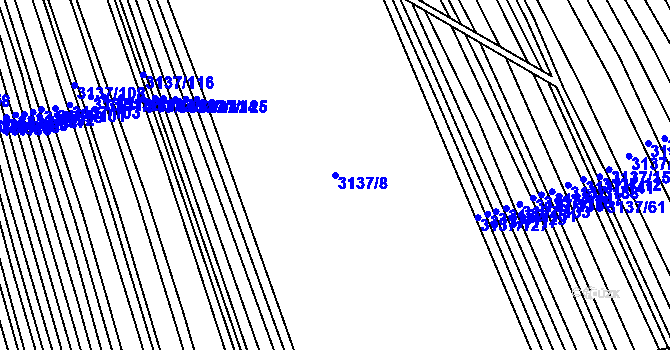 Parcela st. 3137/8 v KÚ Prušánky, Katastrální mapa