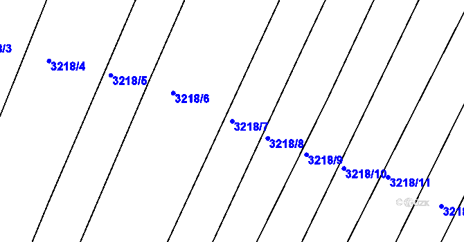 Parcela st. 3218/7 v KÚ Prušánky, Katastrální mapa