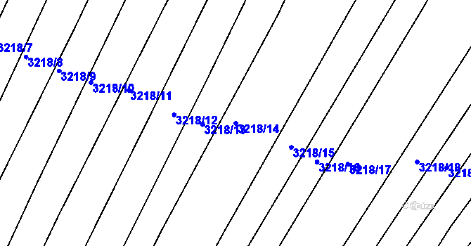 Parcela st. 3218/14 v KÚ Prušánky, Katastrální mapa