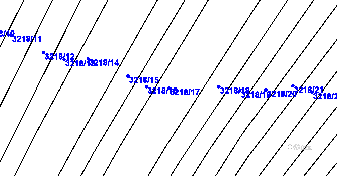 Parcela st. 3218/17 v KÚ Prušánky, Katastrální mapa