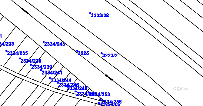 Parcela st. 3223/2 v KÚ Prušánky, Katastrální mapa
