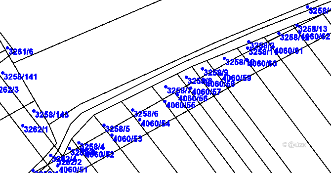 Parcela st. 3258/7 v KÚ Prušánky, Katastrální mapa