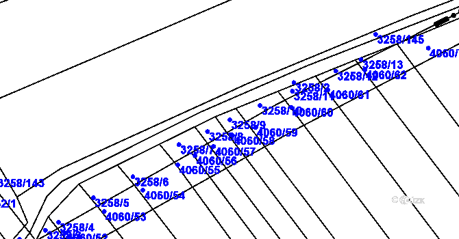 Parcela st. 3258/9 v KÚ Prušánky, Katastrální mapa
