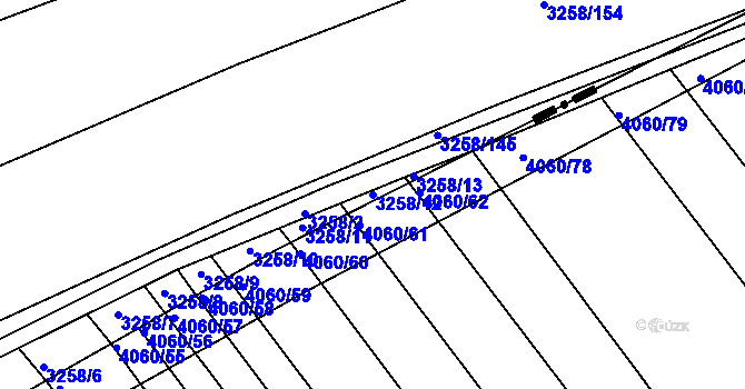 Parcela st. 3258/12 v KÚ Prušánky, Katastrální mapa