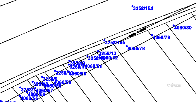 Parcela st. 3258/13 v KÚ Prušánky, Katastrální mapa
