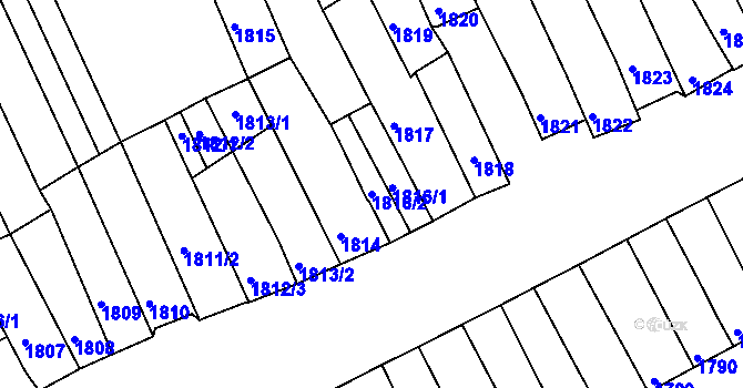 Parcela st. 1816/2 v KÚ Prušánky, Katastrální mapa