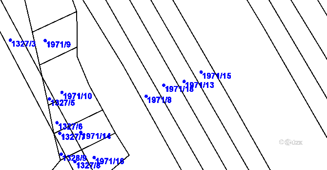 Parcela st. 1971/18 v KÚ Prušánky, Katastrální mapa