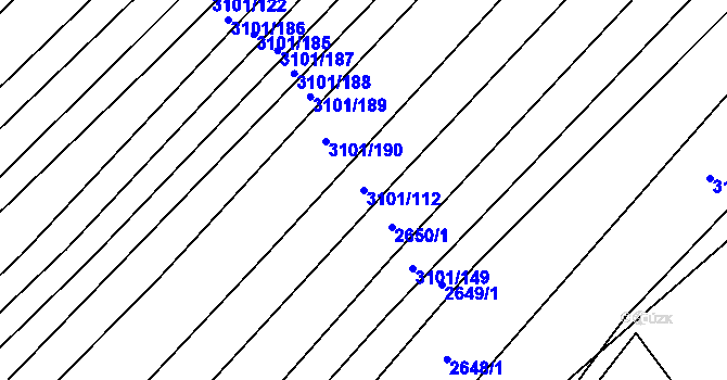 Parcela st. 3101/112 v KÚ Prušánky, Katastrální mapa
