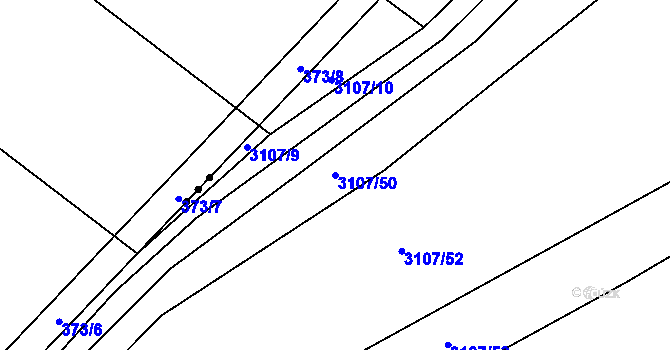 Parcela st. 3107/50 v KÚ Prušánky, Katastrální mapa