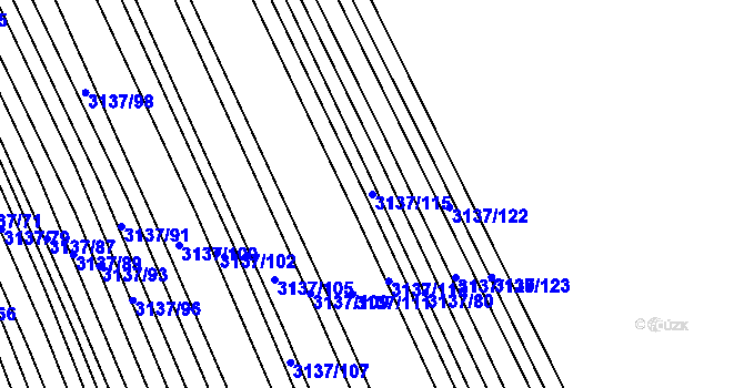 Parcela st. 3137/115 v KÚ Prušánky, Katastrální mapa