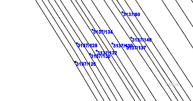 Parcela st. 3137/132 v KÚ Prušánky, Katastrální mapa