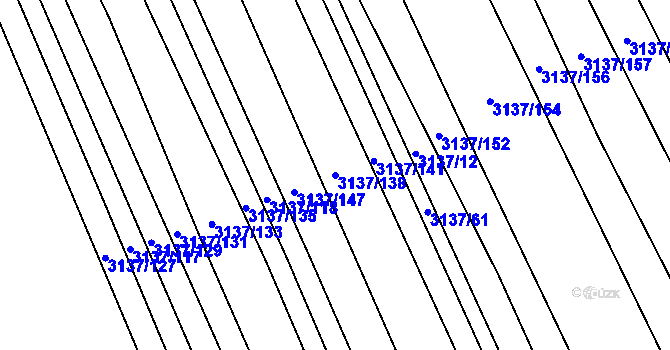 Parcela st. 3137/138 v KÚ Prušánky, Katastrální mapa