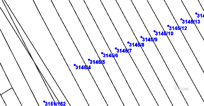 Parcela st. 3145/6 v KÚ Prušánky, Katastrální mapa