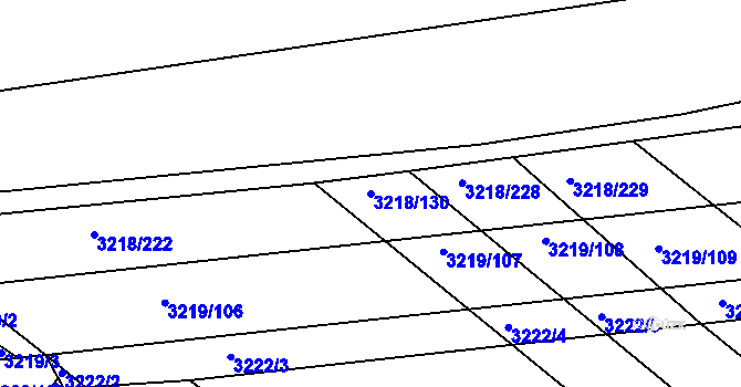 Parcela st. 3218/130 v KÚ Prušánky, Katastrální mapa