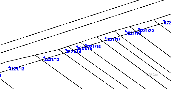 Parcela st. 3221/16 v KÚ Prušánky, Katastrální mapa