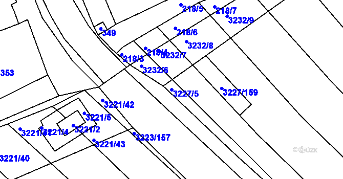 Parcela st. 3227/5 v KÚ Prušánky, Katastrální mapa