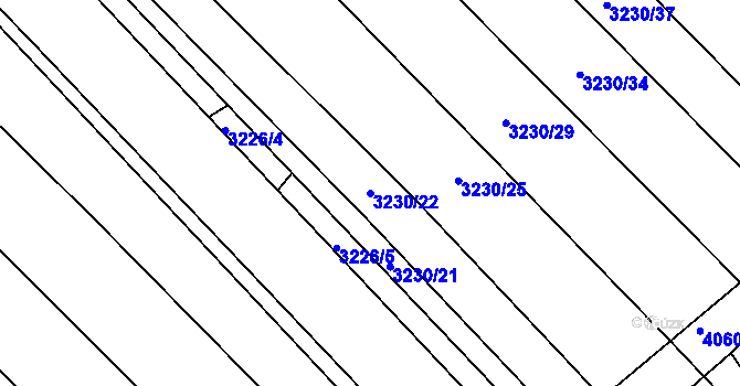 Parcela st. 3230/22 v KÚ Prušánky, Katastrální mapa