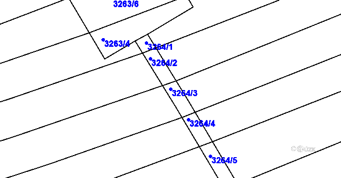 Parcela st. 3264/3 v KÚ Prušánky, Katastrální mapa