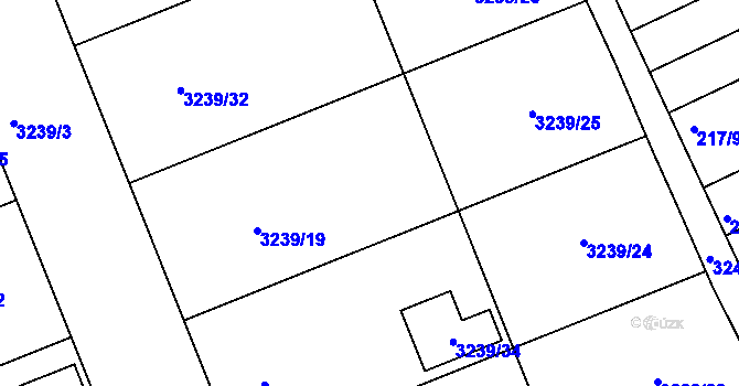 Parcela st. 3239/12 v KÚ Prušánky, Katastrální mapa