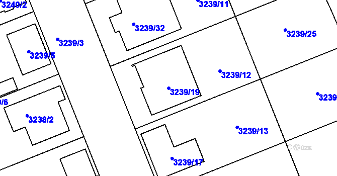 Parcela st. 3239/19 v KÚ Prušánky, Katastrální mapa