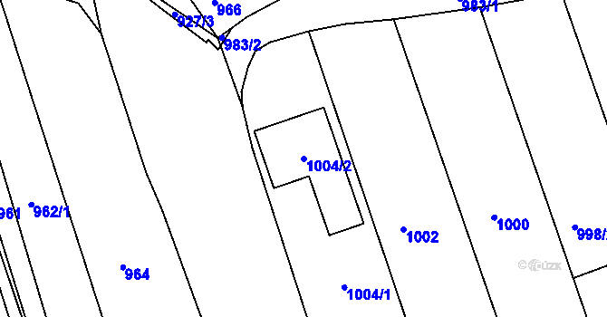 Parcela st. 1004/2 v KÚ Prušánky, Katastrální mapa
