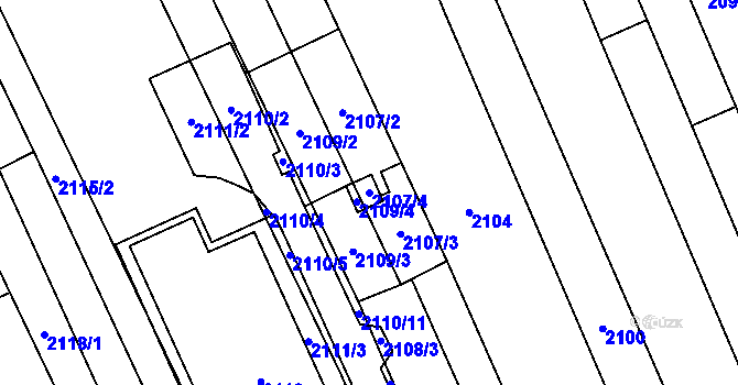 Parcela st. 2107/4 v KÚ Prušánky, Katastrální mapa