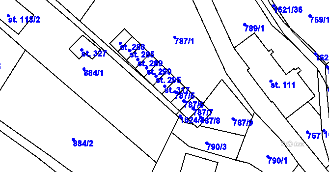 Parcela st. 317 v KÚ Horní Prysk, Katastrální mapa