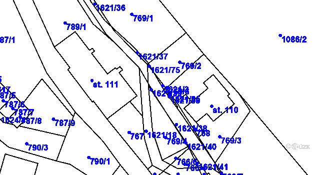 Parcela st. 769/6 v KÚ Horní Prysk, Katastrální mapa