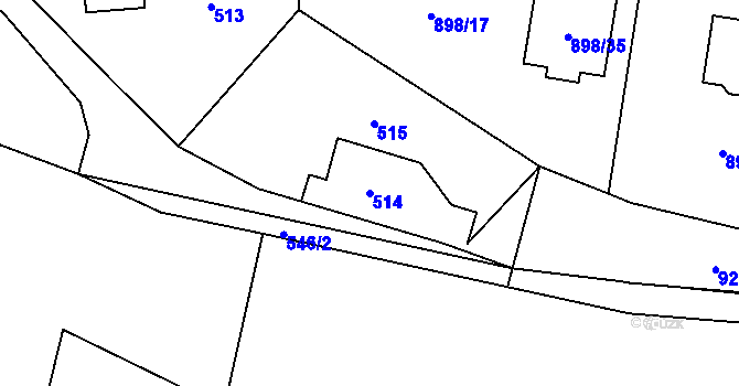 Parcela st. 514 v KÚ Pržno, Katastrální mapa