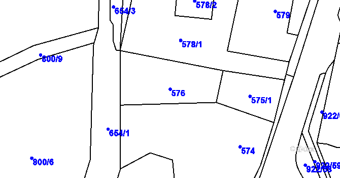 Parcela st. 576 v KÚ Pržno, Katastrální mapa