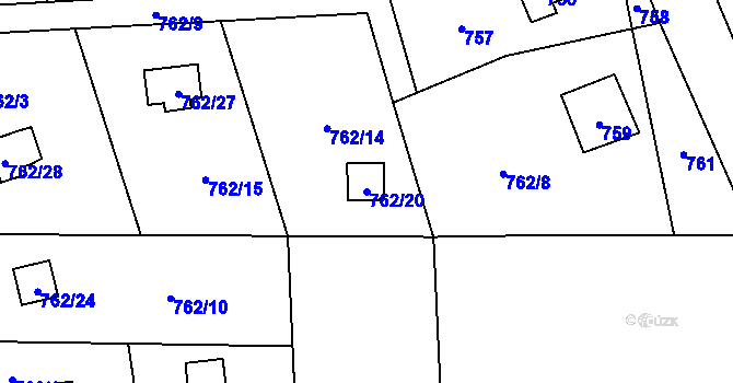 Parcela st. 762/20 v KÚ Pržno, Katastrální mapa