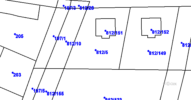 Parcela st. 812/5 v KÚ Pržno, Katastrální mapa