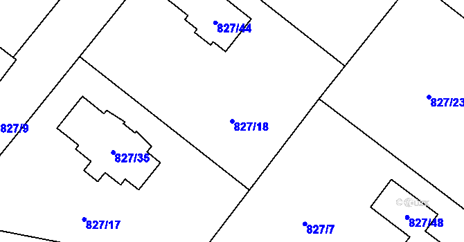 Parcela st. 827/18 v KÚ Pržno, Katastrální mapa