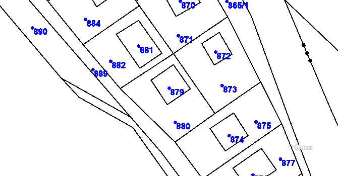 Parcela st. 879 v KÚ Pržno, Katastrální mapa