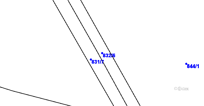 Parcela st. 832/6 v KÚ Pržno, Katastrální mapa