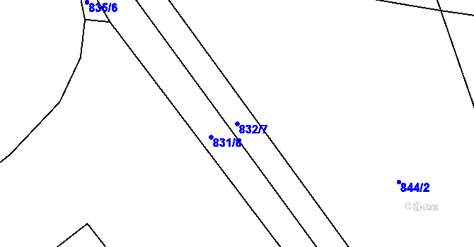 Parcela st. 832/7 v KÚ Pržno, Katastrální mapa