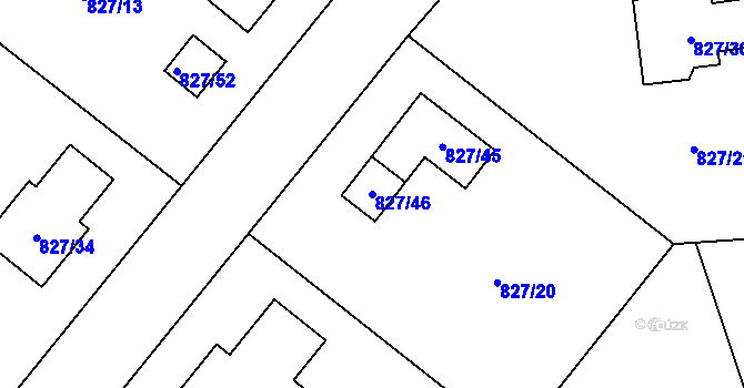 Parcela st. 827/46 v KÚ Pržno, Katastrální mapa