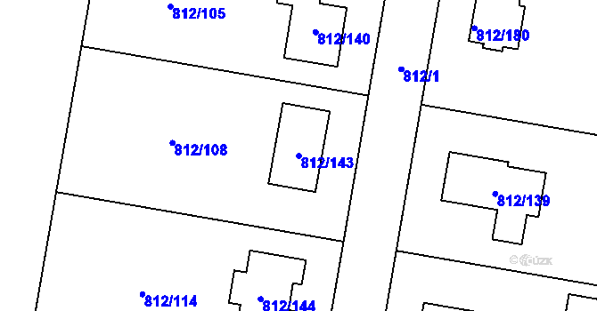 Parcela st. 812/143 v KÚ Pržno, Katastrální mapa